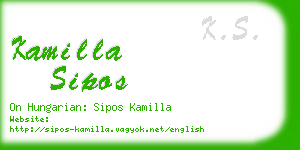 kamilla sipos business card